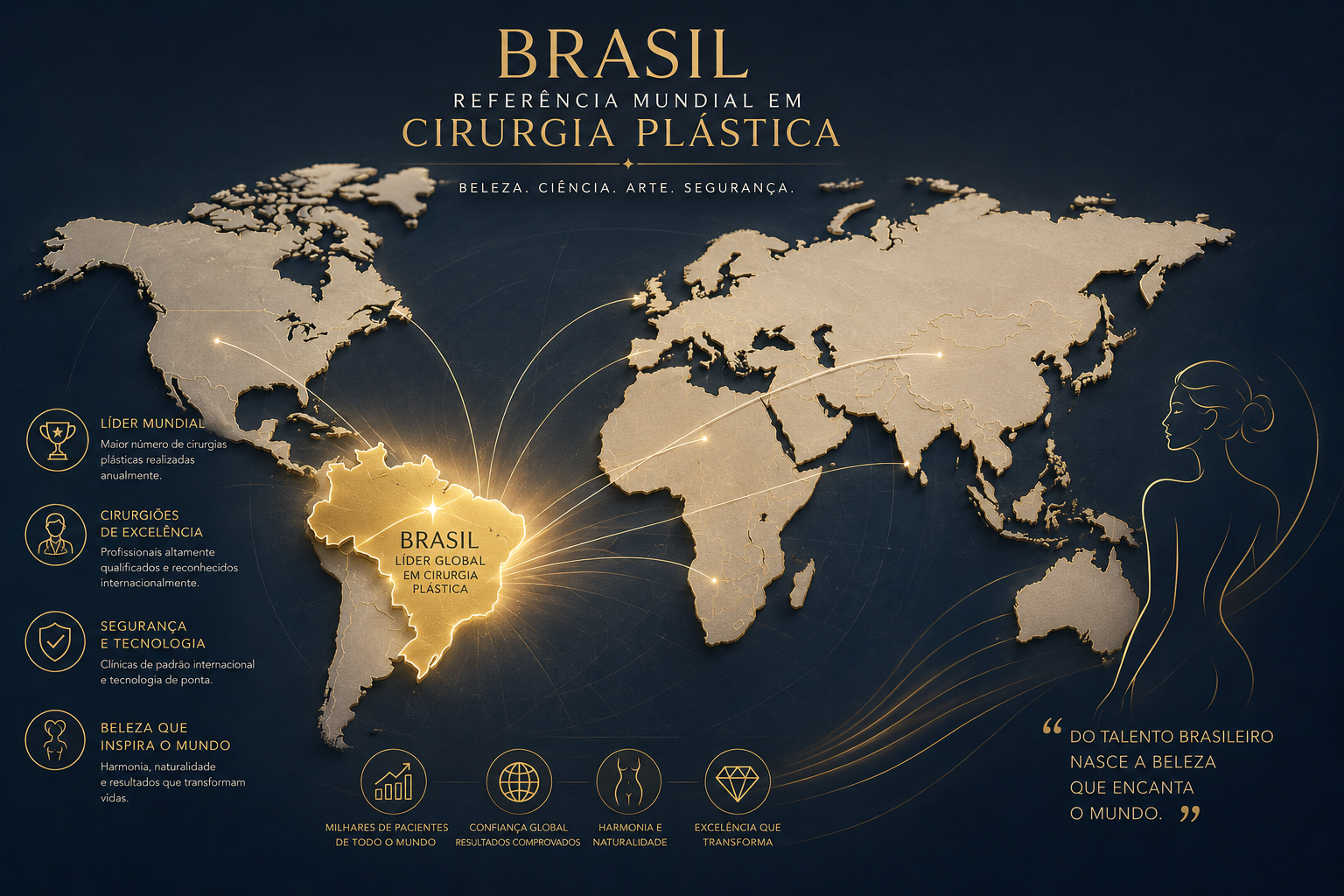 Mapa mundi Medical Travel Brazil